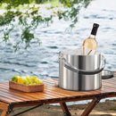 3.2 Liter Ice Bucket with Silicone Lid, Strainer, Tongs, Double Wall Insulated Stainless Steel Ice Bucket Wine Bucket for Cocktail Bar and Parties by CozyNest Decor