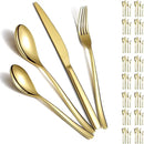 Berglander Gold Silverware Set 48pcs Service for 12, Golden Titanium Plating Stainless Steel Flatware Set, Gold Spoons Forks Knives Set for Home, Wedding, Restaurant, Hotel, Dishwasher Safe by CozyNest Decor