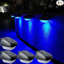 4 Pack Solar Step Lights Outdoor Waterproof, Solar Wall Lights Outdoor, Last All Night, Solar Fence Lights for Fence Garden Step Yard Decking Patio (Blue) by GreenHaven Gardens