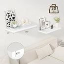 30" Floating Shelves for Wall, 12" Deep Slim White Floating Shelves, Wall-Mounted Shelves for Bedroom, Living Room, Kitchen, Bathroom - Set of 2 by CozyNest Decor