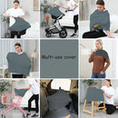 Car Seat Cover Baby for Nursing, Baby Breastfeeding Cover Carseat Canopy Covers, Solid Color Multi-use Nursing Cover for Babies (Neutral Grey) by TinyTreasures Baby Boutique