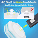 squish Disposable Toilet Brush with 16 Refills, Wall-Mounted No-Drill Adhesive Holder, Toilet Cleaning Kit for Bathroom - Space-Saving & Easy to Use by CozyNest Decor
