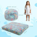 COMAX Kids Bean Bag Chair Turn into Beanbag Bed, Toddler Bean Chair for Girl Boy Sleeping, Lazy Children Bean Bags with Filler, Convertible Child Floor Mattress, Ocean Life by TinyTreasures Baby Boutique