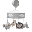 Lambs & Ivy Jungle Safari Musical Baby Crib Mobile - Gray, Beige, White, Animals by TinyTreasures Baby Boutique