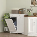HOMCOM Laundry Hamper Cabinet with 2 Removable Baskets, Tilt Out Laundry Hamper Cabinet with 2 Drawers and 2 Beadboard Doors, Laundry Cabinet Bathroom Storage Cabinet, White by CozyNest Decor