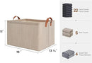 StorageWorks Storage Bins, Fabric Storage Bins for Shelves, Extra Large Storage Baskets with Metal Frame, Closet Baskets and Bins with Handles, Jumbo, Brown and Beige, 2-Pack by CozyNest Decor