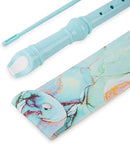 Recorder Instrument for Beginner Adults,8-Hole Soprano Descant Recorder Music Flute with with Cleaning Rod & Leather Case For Home Entertainment(2-Blue Green Splash-ink) by TinyTreasures Baby Boutique
