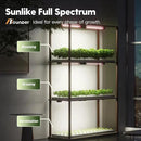 BBOUNDER 4 Pack 2ft LED Grow Light with Mechanical Outlet Timer, 80W (4x20W, 440W Equivalent), Sunlike Full Spectrum Linkable Plant Lighting Fixture for Hydroponic Indoor Plant by GreenHaven Gardens