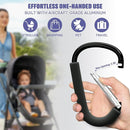 sprookber 6.7 Inch Large Stroller Hooks for Diaper Bags & Purses, Heavy Duty Mommy Hooks for Shopping, Grocery, Backpack – Baby Stroller Accessories, Set of 2 (Black) by TinyTreasures Baby Boutique