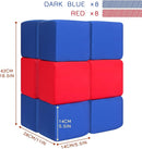 Toddler Foam Blocks, 16 PCS 5.5 inch Colourful Foam Soft Cubes for Kids, Stacking Block Sets Building Blocks Throwing Toys（Blue and Red） by TinyTreasures Baby Boutique
