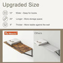 Fun Memories 20 Inch Floating Shelves, Deep Wall Shelves for Kitchen, 20 x 10 Floating Shelf for Living Room, Bedroom, Farmhouse Floating Shelves for Home Decor Storage, Rustic Brown, Set of 2 by CozyNest Decor