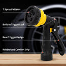 NEXCOVER Garden Hose Nozzle Sprayer - 7 Adjustable Watering Patterns Nozzle for Water Hose, Non-Slip Garden Spray Nozzle for Car Washing, Watering Plants, Pets Showering, Lawns Cleaning, Yellow by GreenHaven Gardens