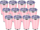VEGOND 20oz Tumbler with Lid and Straw Stainless Steel Tumbler Cup Bulk Vacuum Insulated Double Wall Travel Coffee Mug Powder Coated Coffee Cup(Pink 12 Pack by TinyTreasures Baby Boutique