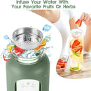 32 oz Glass Water Bottle with Straw - Motivational Time Marker & Silicone Sleeve - Reusable Tumbler Includes 2 Bamboo Lids & Fruit Infuser - 1 Pack by CozyNest Decor
