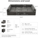 mopio Oversized Modular Sectional Sofa with Fully Removable Covers and Storage, Convertible U, L-Shaped and Sleeper Sectional, Modern Couches with Ottoman Chaise (Stone Gray Fabric, 8 Seats, Sleeper) by CozyNest Decor