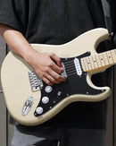 DONNER DST-80 Electric Guitar 39” Beginner Electric Guitar Kit with Amp, Classic SSS Pickup Complete with Gig Bag, Tuner, Capo, Strap, Picks, and Free Online Lessons, Bone White by TinyTreasures Baby Boutique