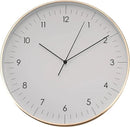 LUUK LIFESTYLE Silent Quartz Wall Clock, Nordic and Minimalist Design, Interior Decoration for Living Room, Kitchen, Bedroom, White and Gold by CozyNest Decor