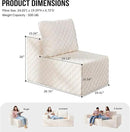 Single Sofa 1 Seat Couch with Deep Seat Memory Foam Cloud Chair with Pillows Large Sofa with L Shape for Living Room Bedroom (Plush White, Single) by CozyNest Decor