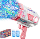 BOMOCO Bubble Gun,125 Holes Bubble Machine Bubbles for Kids Age 3-12,Bubble Blaster Gun with Bubble Solution Summer Outdoor Bubble Toys Birthday Wedding Halloween Party Favors Gifts Bubble Maker,Pink by TinyTreasures Baby Boutique