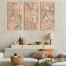 IARTTOP Leaf Wood Tropical Wall Art 15.9X32 Inch Carved Palm Leaves Wall Decor Coastal Monstera Plant Wall Sculptures for Living room Bedroom Set of 3 by CozyNest Decor