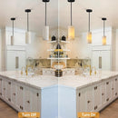 Alabaster Pendant Light Kitchen Island, H-9.5in Black Pendant Light Fixtures with Natural Marble Shade, Adjustable Ceiling Pendant for Dining Room, Living Room, Bedroom & Bathroom by CozyNest Decor