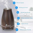 Diffuserlove Essential Oil Diffusers 200ML, Remote Control Aromatherapy Diffuser with 7 Color Lights, Auto Shut-Off for Bedroom Office Kitchen (Black Wood Grain) by CozyNest Decor