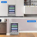 24" Beverage Refrigerator & Cooler, 180 Cans Under Counter Fridge with Lock, Glass Door & Powerful Cooling Compressor - Quiet, Built-in/Freestanding Drink Fridge by CozyNest Decor