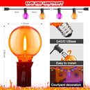 25FT Outdoor Halloween String Lights, G40 Outdoor Halloween Decorations Light with 27 LED Shatterproof Orange Purple Globe Lights(2 Spare), Hanging Patio Lights for Holiday Balcony Backyard Party by TinyTreasures Baby Boutique