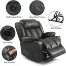 PARKOL Power Lift Recliner Chair for Elderly Breathable Leather Recliner Chair with Massage and Heat,2 Cup Holders,Electric Stand Assist,USB Ports,Gifts for Family (Beige) by CozyNest Decor
