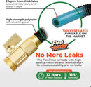 Flexi Hose Lightweight Expandable Garden Hose, No-Kink Flexibility, 3/4 Inch Solid Brass Fittings and Double Latex Core (75 FT, Black)