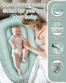 Baby Lounger - Infant Lounger for Newborn 0-24 Months, Pure Cotton Breathable Baby Nest Lounger Cover, Newborn Essentials for Baby Boys & Girls, Portable Baby Lounger for Home and Travel by TinyTreasures Baby Boutique