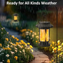Derynome Solar Lantern Outdoor Lights, 4 Pack Upgraded Flickering Flameless Solar Lights Outdoor Waterproof, Hanging Decorative Lanterns for Yard Patio Path Garden Decor (4) by CozyNest Decor