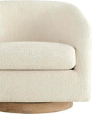 CHITA Swivel Accent Chair Set of 2, FSC Certified Upholstered Fabric Barrel Chair for Living Room, Fully Assembled, Cream by CozyNest Decor
