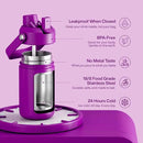 Kids Insualated Water Bottle with Straw - 12oz Stainless Steel Water Bottle with Dual Spouts, Leak-Proof, BPA-Free, Double Wall Vacuum Keeps Cold for 24 Hours for Sports, Travel (Bright Magenta) by CozyNest Decor