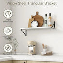 Fun Memories 27.5" W x10 D Floating Shelves, White Wall Shelf with Brackets, 10 Inch Deep Floating Shelf Set of 2, Large Storage Kitchen Living Room Bathroom Shelves, Wood Wall Mounted Shelf by CozyNest Decor