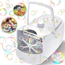 Bubble Machine, Automatic 18000+ Per Minute Big Bubbles Blower Maker for Kids Toddlers with 2 Speeds,6 Wands,Operated by Plugin or Batteries for Outdoor/Indoor Birthday Parties,Wedding (White) by TinyTreasures Baby Boutique