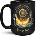 Personalized Name Black Coffee Mug, Custom Unique Celestial Mug 11oz or 15oz, Custom Fantasy Landscape Ceramic Cup, Nature Lover Coffee Cup for Holiday, Gifts for Women, Men by CozyNest Decor