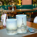 Flickering Flameless Candles, Eiffel Tower Lake LED Candles with Remote Timer, Set of 2 Battery Operated Candle for Valentine Wedding Birthday by GreenHaven Gardens