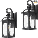 zeyu 2 Pack Outdoor Wall Lantern for Porch, 15 Inch Patio Wall Light Fixture Exterior Lights for House, Die-Cast Aluminum, Black Finish with Seeded Glass, ZD100B-2PK BK by GreenHaven Gardens