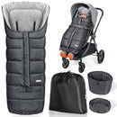 Orzbow Universal Stroller Bunting Bag with Extra Footmuff for Toddler, Kids, Warm Waterproof Stroller Blanket, Winter Cover, Baby Bunting Bag - Protect Babies from Cold Winds, Dark Grey by TinyTreasures Baby Boutique