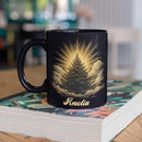 Spiritual Nature Themed Ceramic Cup, Custom Name Coffee Mug 11oz or 15oz, Personalized Pine Tree Black Cup for Christmas, Custom Winter Season Coffee Mug, Gifts for Friends, Family by CozyNest Decor