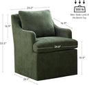 VKNOW Upholstered Dining Chairs Set of 2, Modern Kitchen Chair Dinner Chairs with 4 Casters, Linen Armchair for Bedroom Reading Room, Green by CozyNest Decor