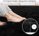 Black Area Rug, 5x7, Soft Plush for Living Room, Bedroom & Nursery, Non-Slip Indoor Carpet for Study, Kids Room Decor by TinyTreasures Baby Boutique