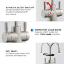 InSinkErator HOT250 Instant Hot and Cold Water Dispenser System, 2-Handle Drinking Water Faucet in Satin Nickel with 2/3-Gallon, Filter-Compatible, Stainless Steel Tank, HC250SN-SS