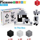 PicassoTiles 101pc Magnetic Puzzle Cube Set Black and White 1 Inch Construction Blocks STEM Educational Toy for Kids Age 3 Plus Sensory Learning Kit with Idea Book for Building and Creativity PMC101 by TinyTreasures Baby Boutique