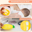 Baby Fruit Food Feeder - Silicone Nibble Tray Combo - Breastmilk Popsicle Mold for Cooling Relief, BPA Free Mesh Feeder for Infant Self Feeding (Monkey Orange + Pineapple) by TinyTreasures Baby Boutique