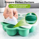 KeaBabies Silicone Food Freezer Trays with Lid, 2oz x 10 Pods Baby Food Storage Containers, Easy Puree Meal Prep, Breast Milk Silicone Freezer Molds, Dishwasher,Microwave Safe,BPA-Free(Alpine Green) by TinyTreasures Baby Boutique