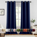 MIULEE Navy Blue Blackout Curtains for Bedroom Living Room 96 Inches Long 2 panels, Thermal Insulated Room Darkening Drapes Solid Grommet Top Noise Reducing Light Blocking Window Treatments 40x96 Inch by TinyTreasures Baby Boutique