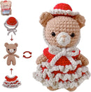 LoopMap Crochet Kit for Beginners - DIY Amigurumi Bear with Removable Dress & Accessories - Step-by-Step Video Tutorials, Extra Yarn, Crochet Tools, Handmade Gift for Kids & Adults (Bear K02, red) by TinyTreasures Baby Boutique