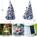 Goodeco Sitting Gnome Holding Flower Statue - Solar Garden Gnomes Decor for Outside with LED Lights, for Women or Moms, Housewarming Gnome Decorations by GreenHaven Gardens